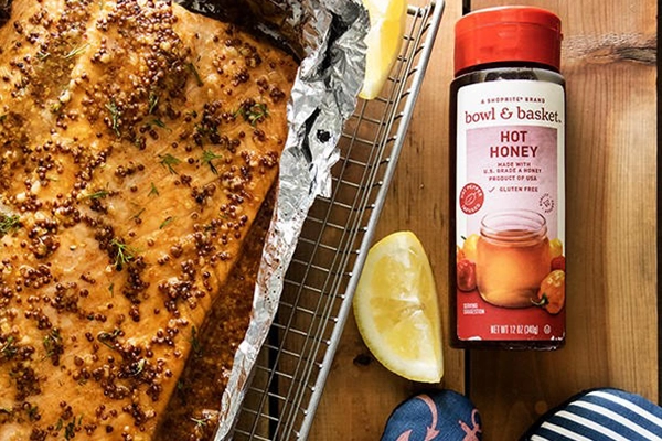 Hot Honey Mustard Foil Grilled Salmon
